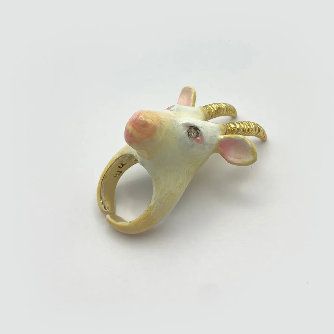 CERAMIC GOAT RING