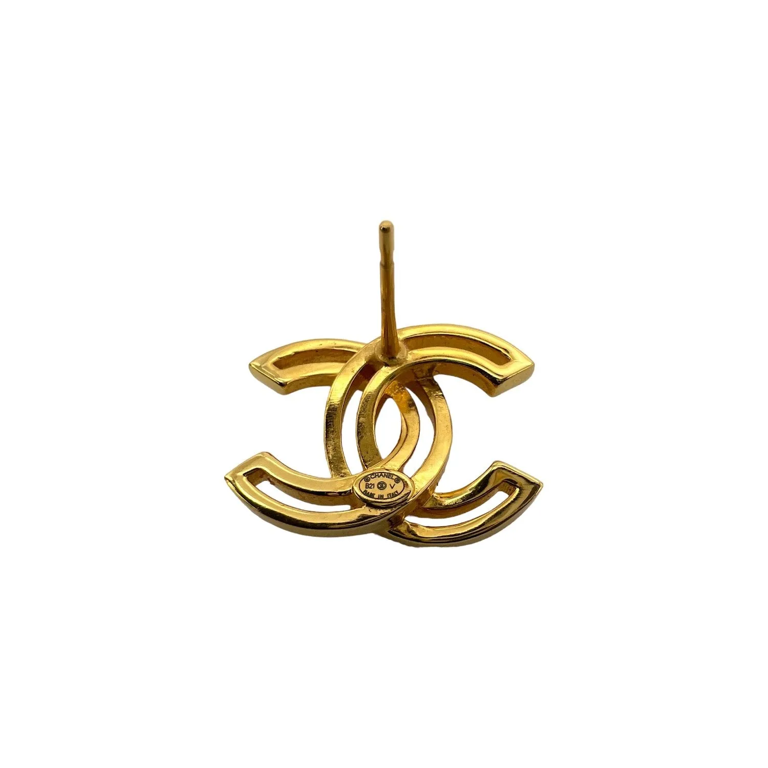 Chanel Gold Interlocking CC Earrings
