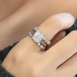 Chic 2 CT Moissanite Bezel & Eternity Bands Set