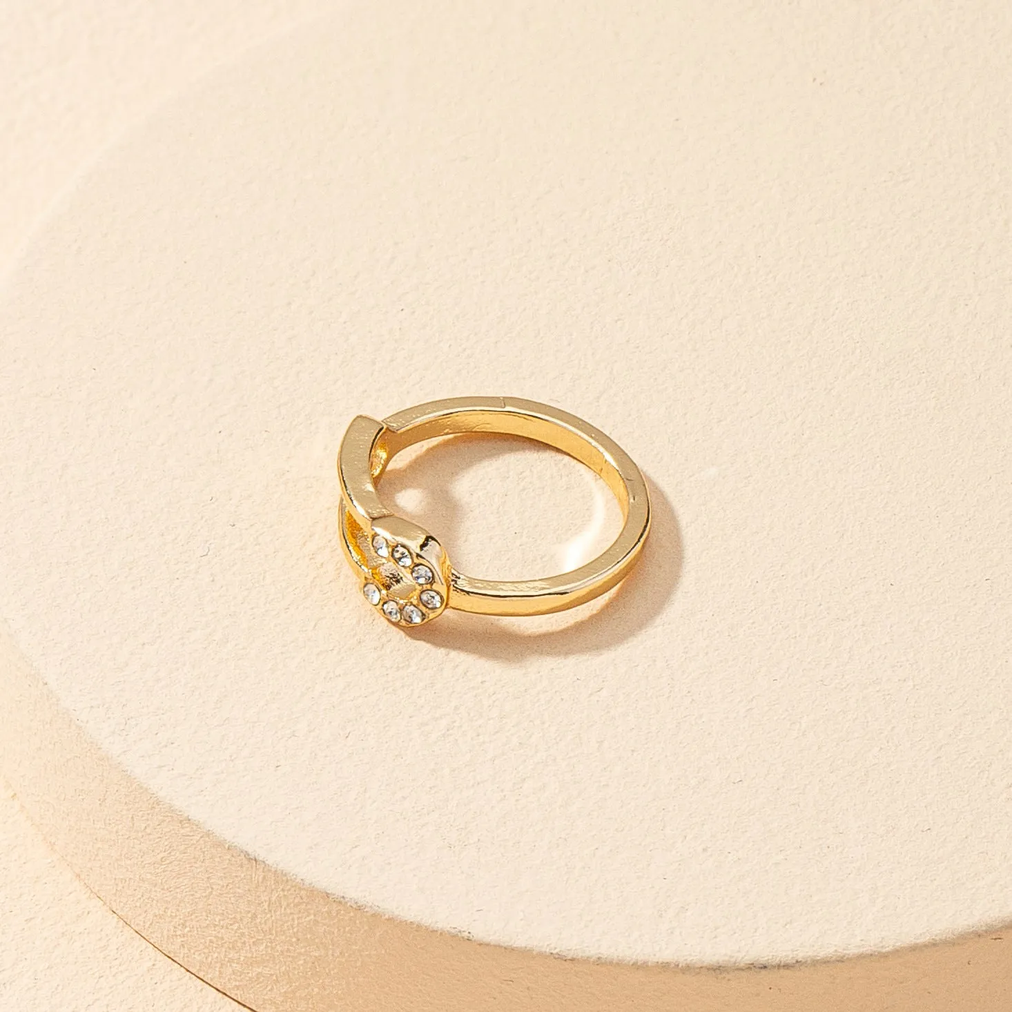 Chic Fusion Metal Ring Needles with Zircon Detail, Niche Urban Style Rings