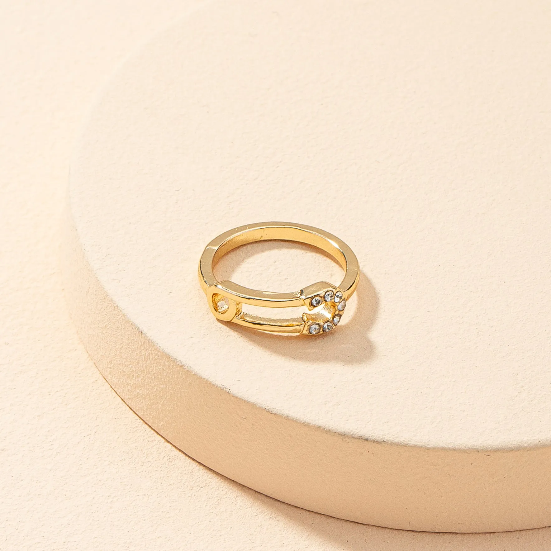 Chic Fusion Metal Ring Needles with Zircon Detail, Niche Urban Style Rings