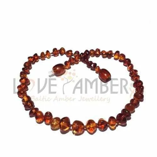 Child Brandy Snap Cognac Baltic Amber Necklace