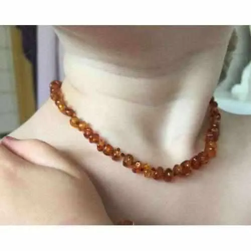 Child Brandy Snap Cognac Baltic Amber Necklace