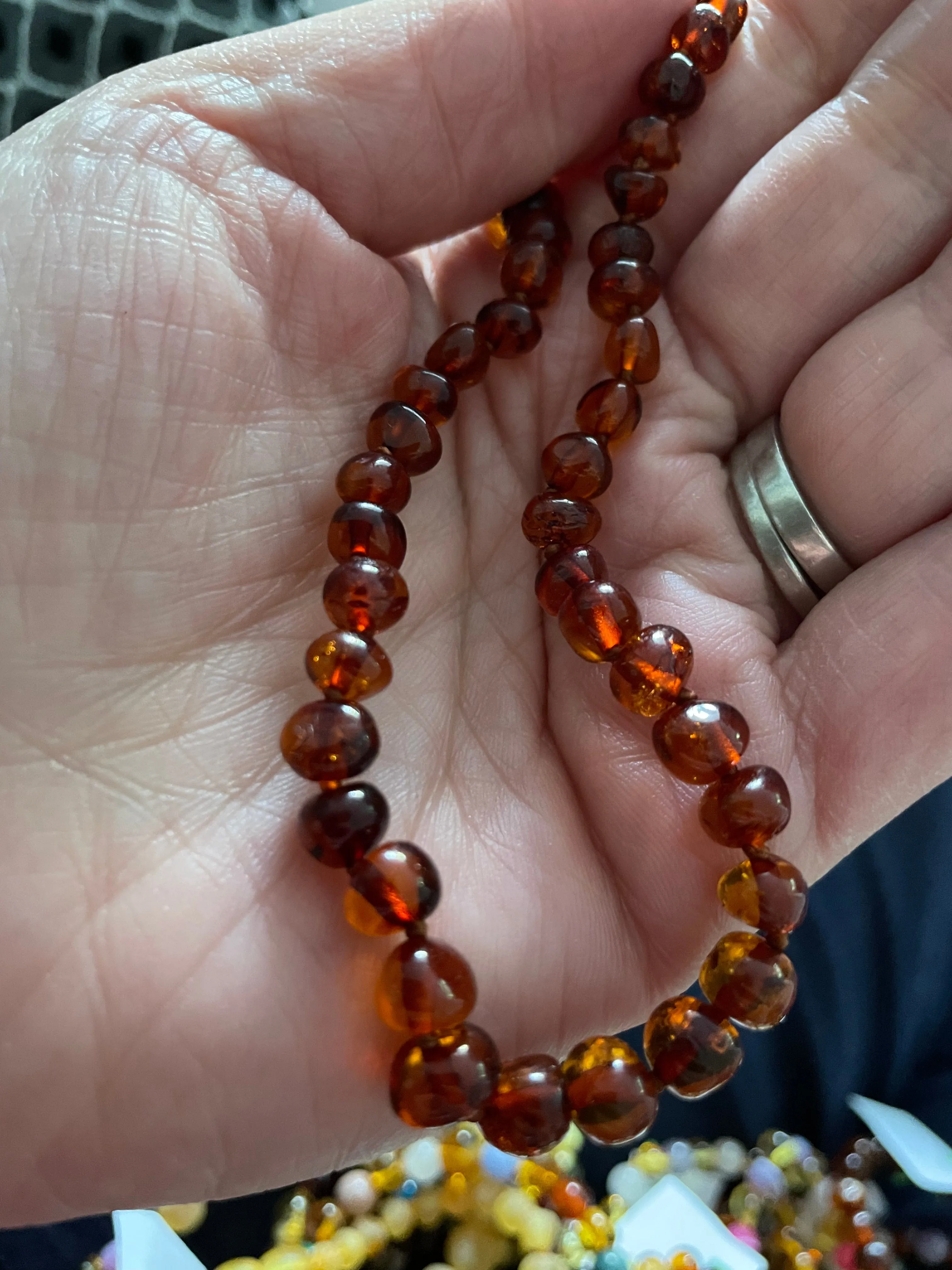 Child Brandy Snap Cognac Baltic Amber Necklace