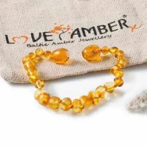 Child Honeypot Polished Honey Baltic Amber Anklet Bracelet