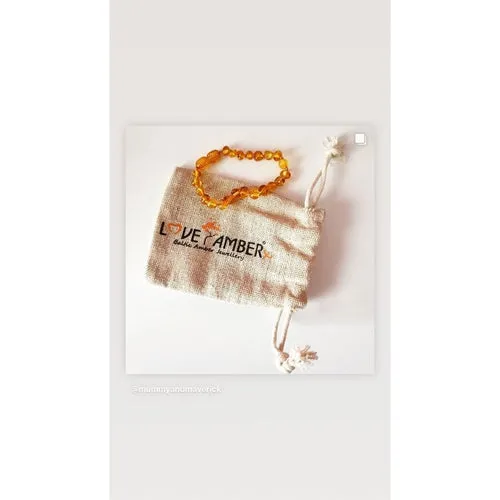 Child Honeypot Polished Honey Baltic Amber Anklet Bracelet