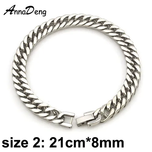 CHIMDOU Men Bracelet Silver Color / Gold Color Black Stainless Steel Bracelet & Bangle Male Accessory Hip Hop Party Rock Jewelry