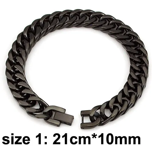 CHIMDOU Men Bracelet Silver Color / Gold Color Black Stainless Steel Bracelet & Bangle Male Accessory Hip Hop Party Rock Jewelry