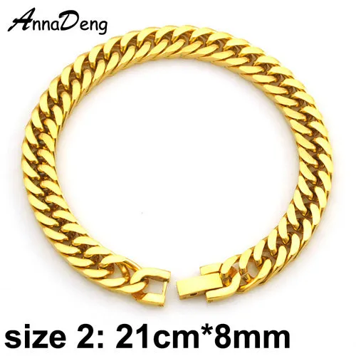 CHIMDOU Men Bracelet Silver Color / Gold Color Black Stainless Steel Bracelet & Bangle Male Accessory Hip Hop Party Rock Jewelry