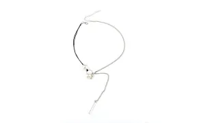 Circle Lariat  Pearl Pendant  Necklace For Women