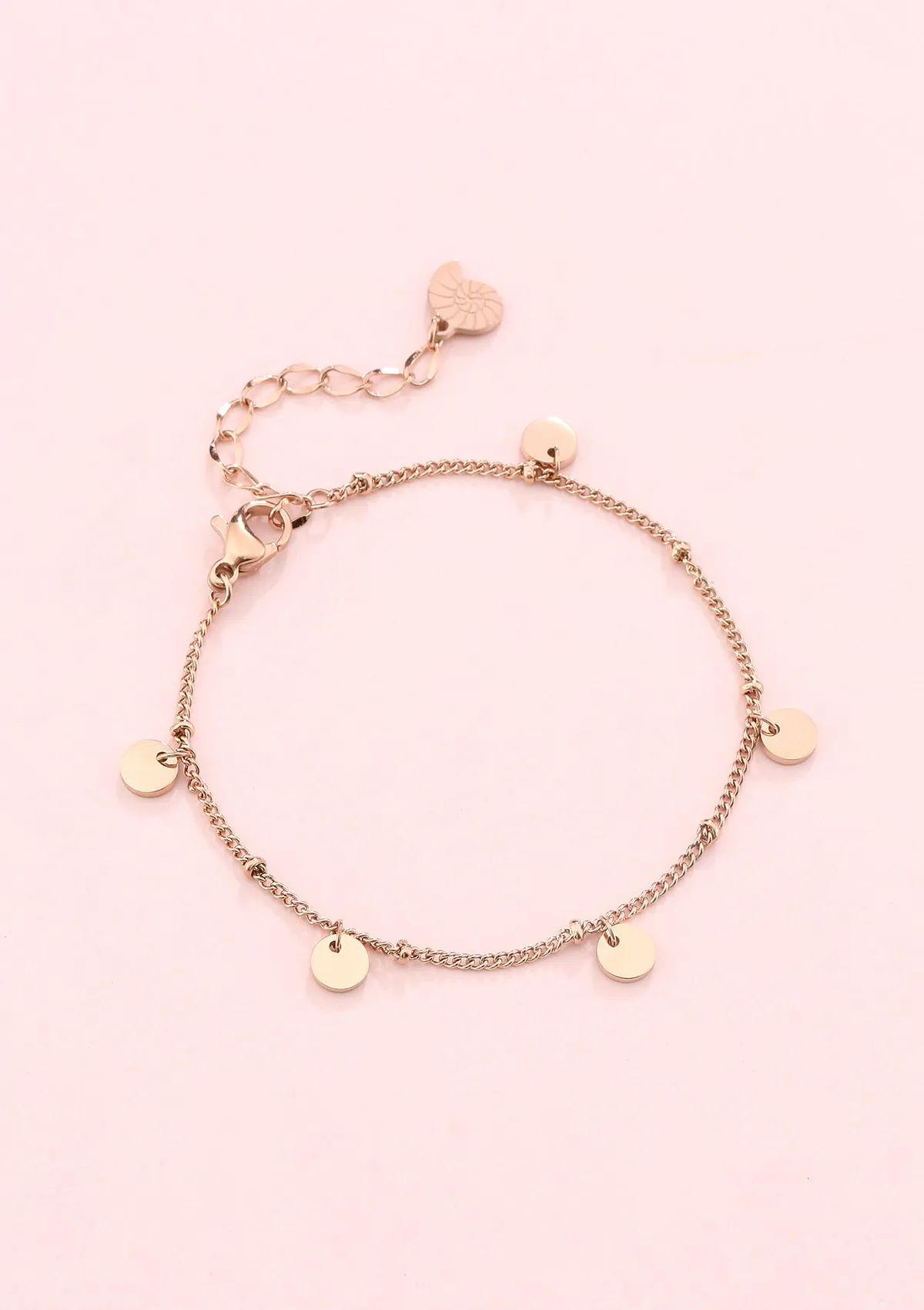 Circles Bobble Chain Bracelet Rose Gold