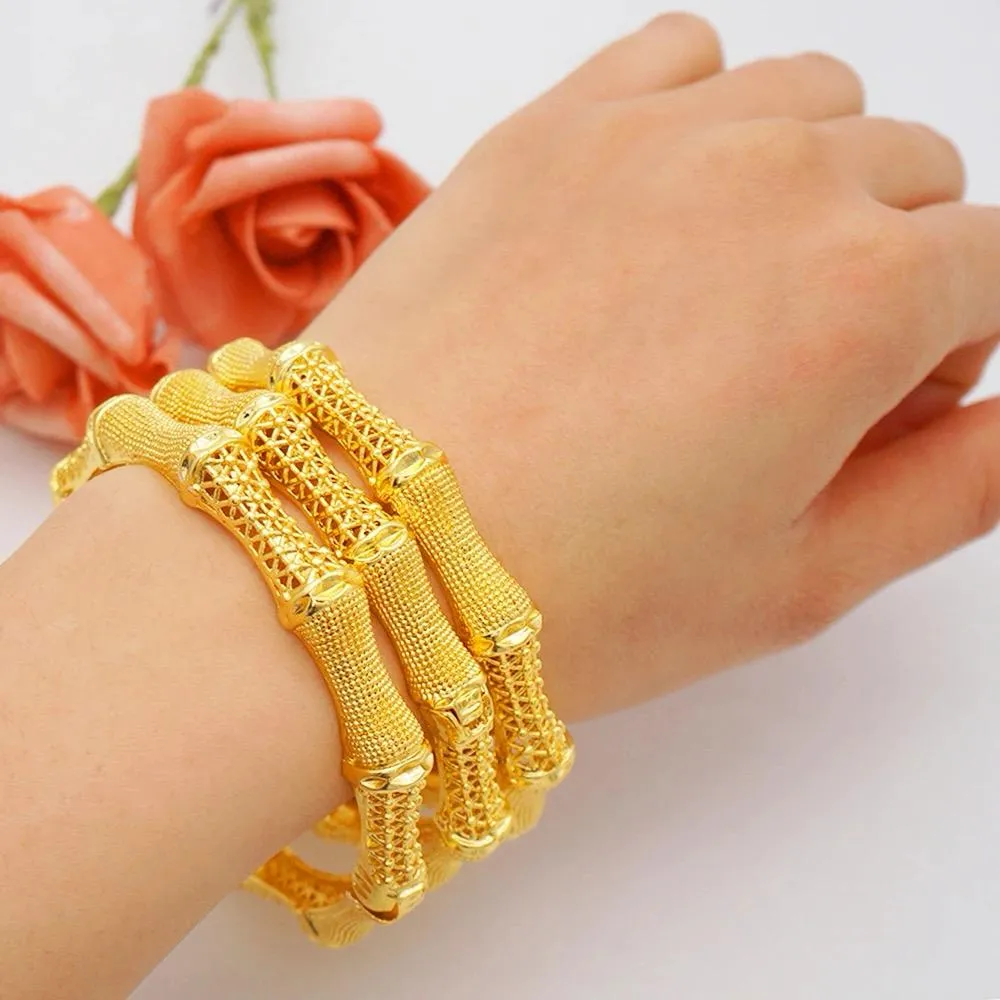 Classic Nicely Bracelet High Quality Gold Plated 65MM Fashion Wedding Bangle Women Birthday Gift With Box -S4887026