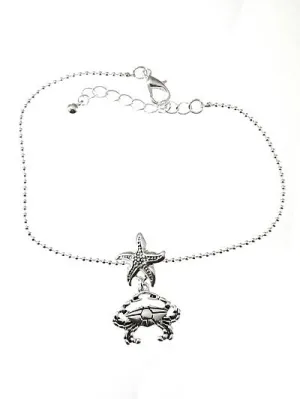 Crab & Starfish Chain Anklet Bracelet