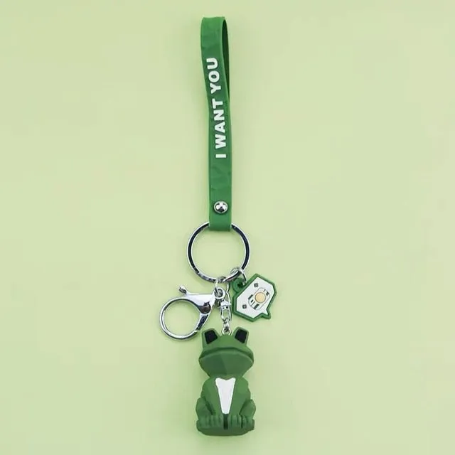 Creative Cartoon Geometric Faceted Dinosaur Panda Doll Keychain Couple Car Key Chain Backpack Hanging Gift