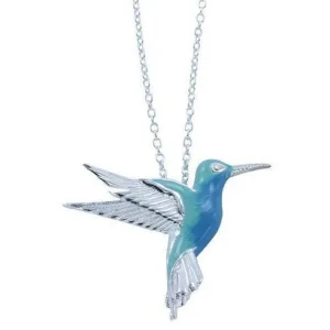 Crystal Animal Hummingbird Necklaces Fashion Blue Color Clavicle Chain