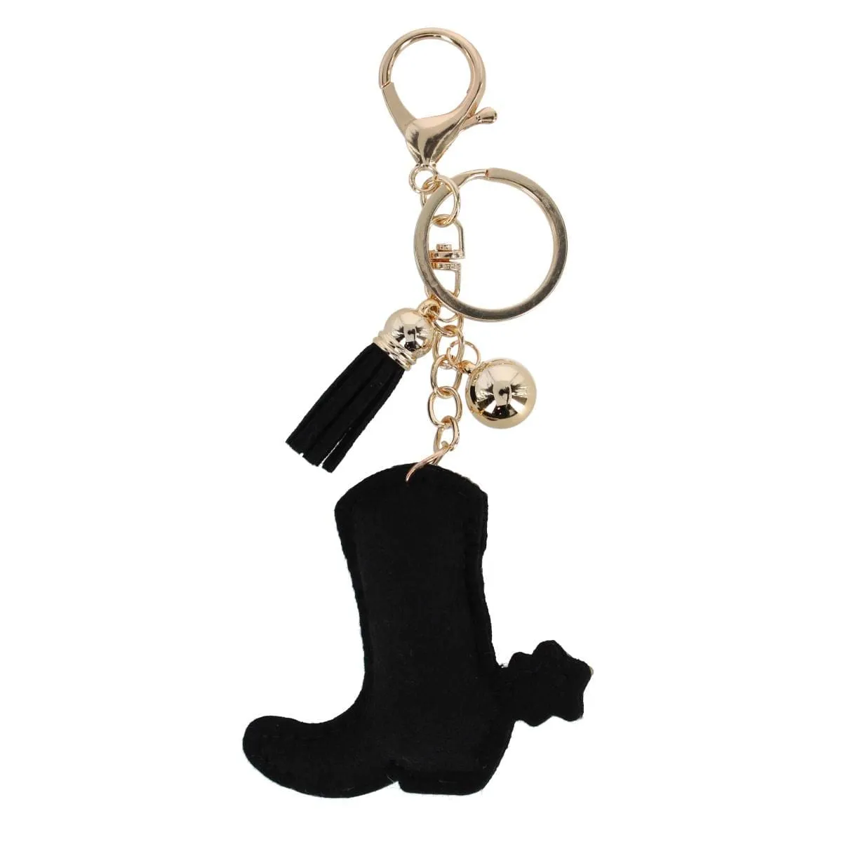 CTM® Women's Sparkle Black and White Cowboy Boot Bag Charm