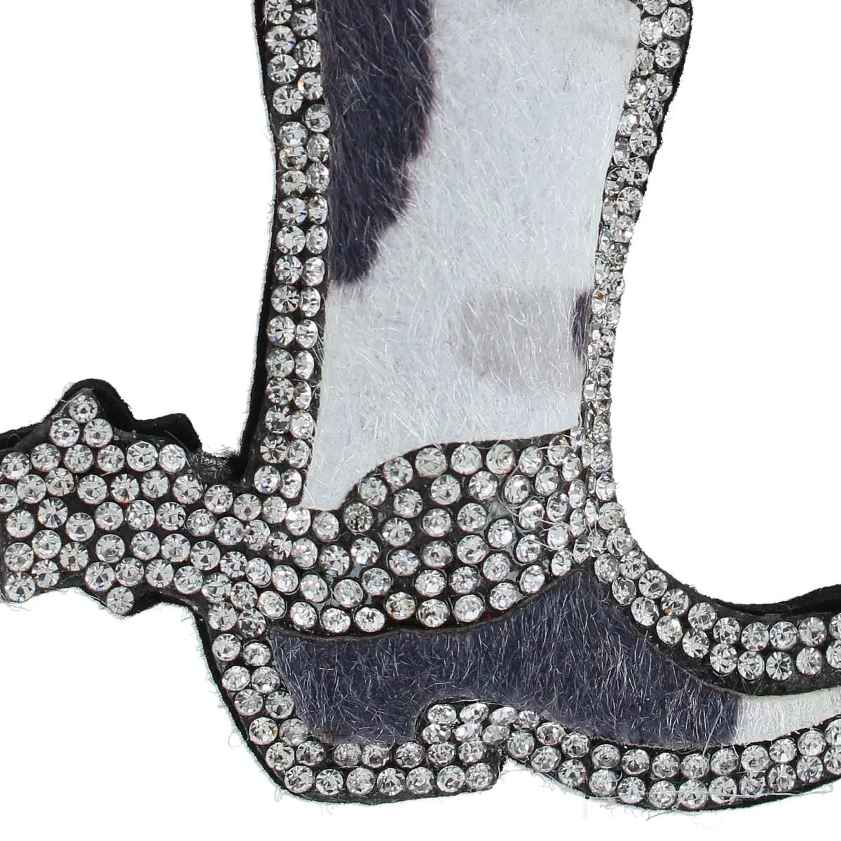 CTM® Women's Sparkle Black and White Cowboy Boot Bag Charm