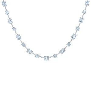 Cushion and Round Diamond Necklace
