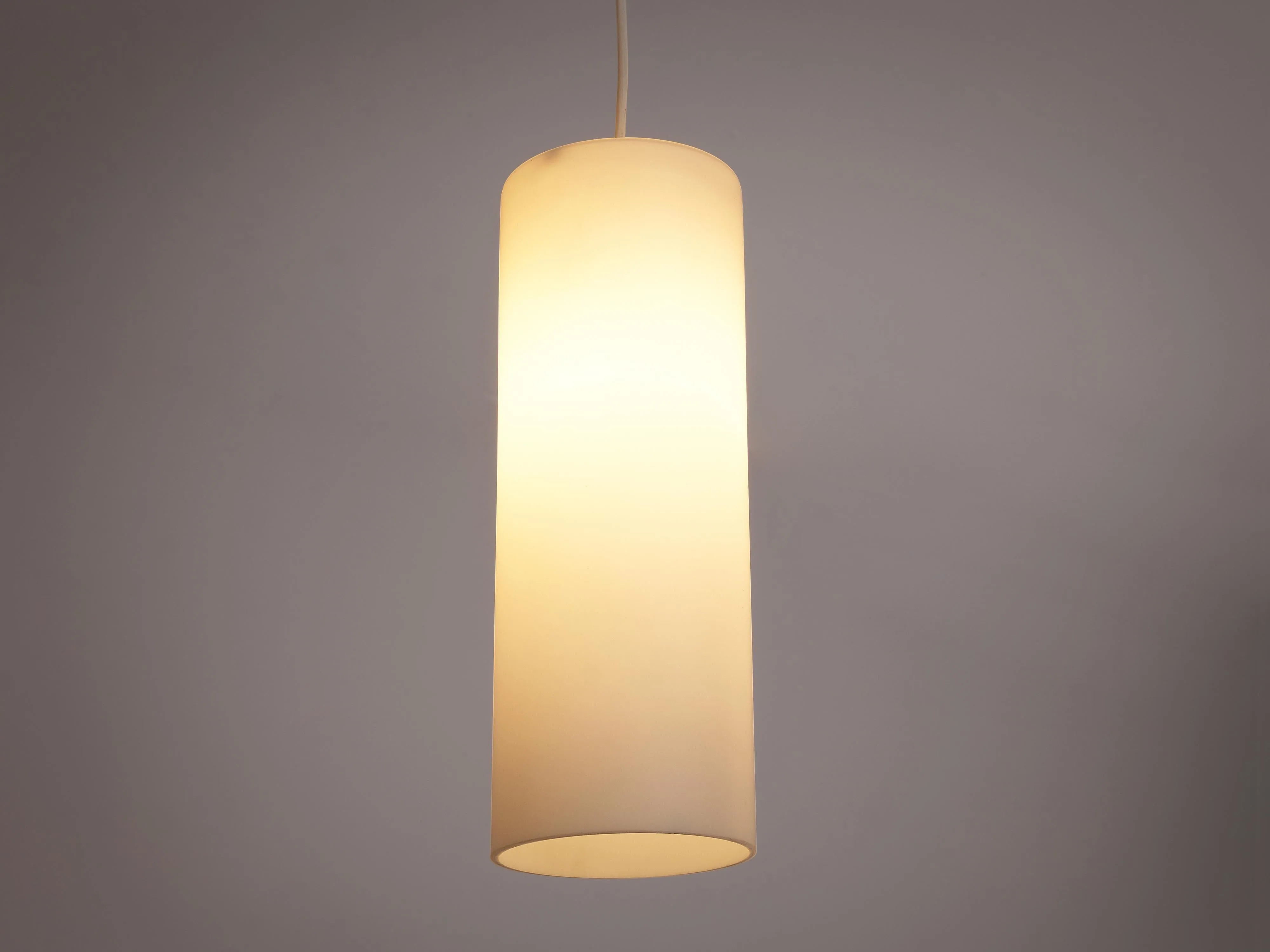 Cylindrical Pendant Lamps in Matted Glass