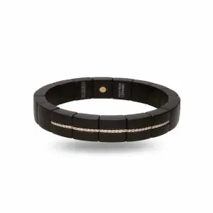 DEMEGLIO DOMINO BRACELET IN MATTE BLACK CERAMIC, 18CT ROSE GOLD AND BROWN DIAMONDS