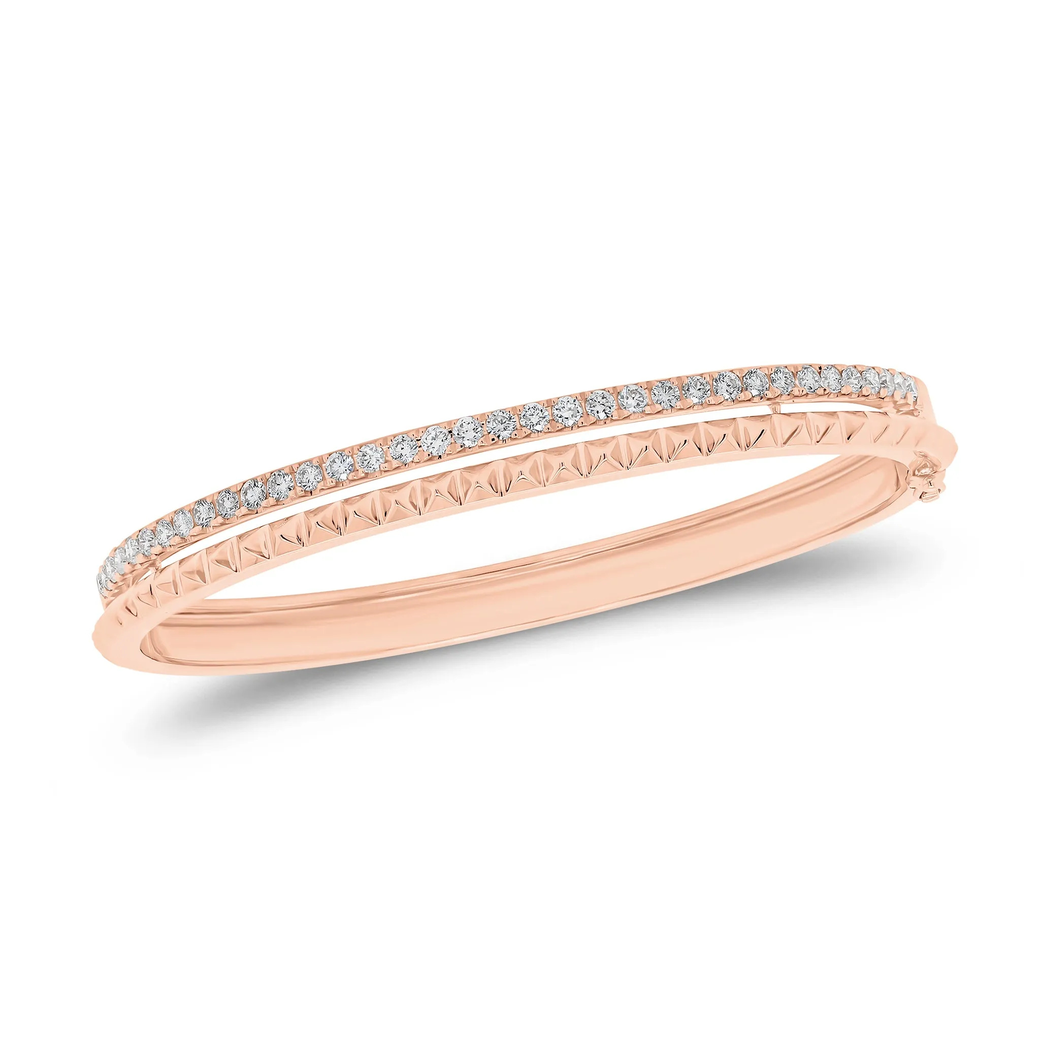 Diamond & Gold Pyramid Bangle