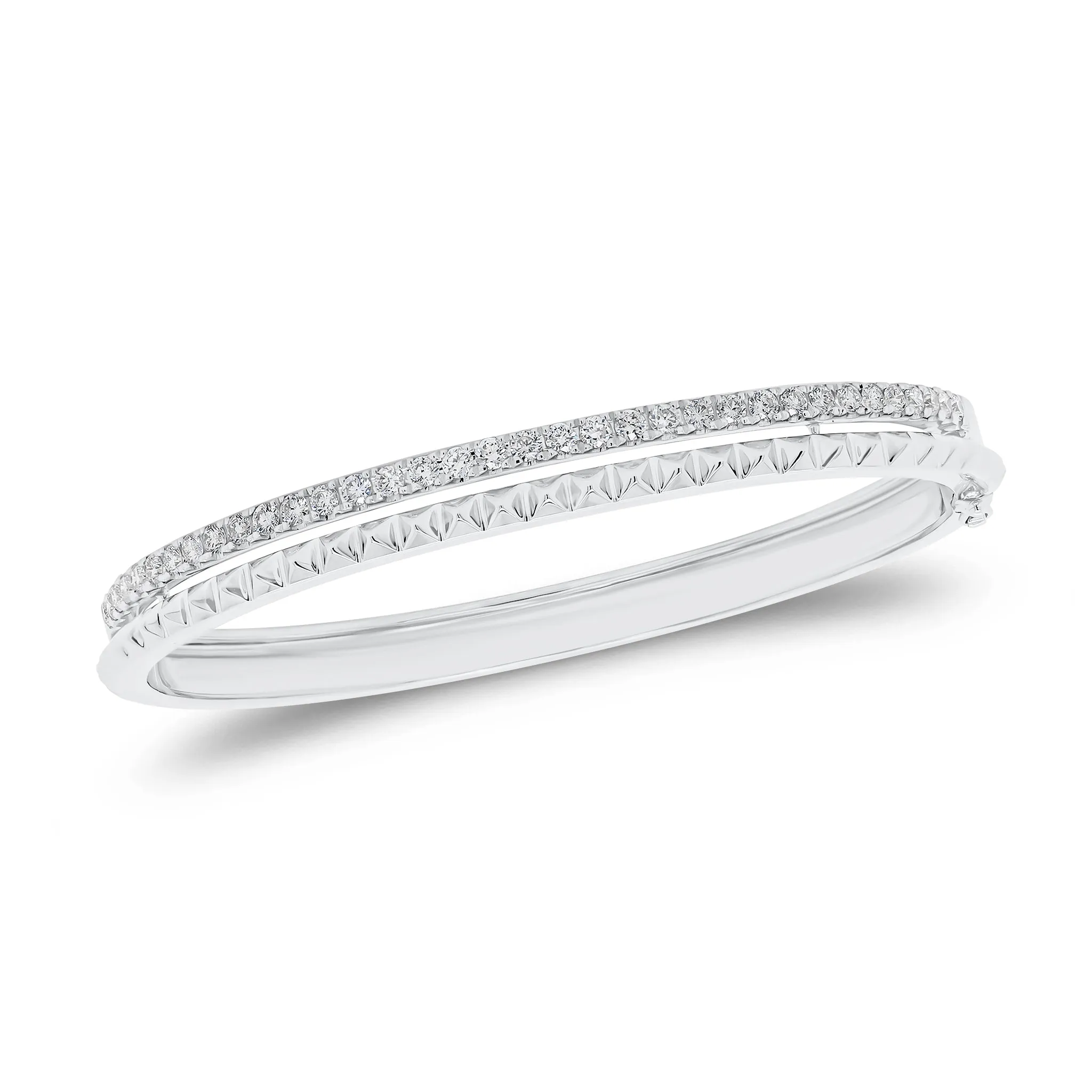 Diamond & Gold Pyramid Bangle