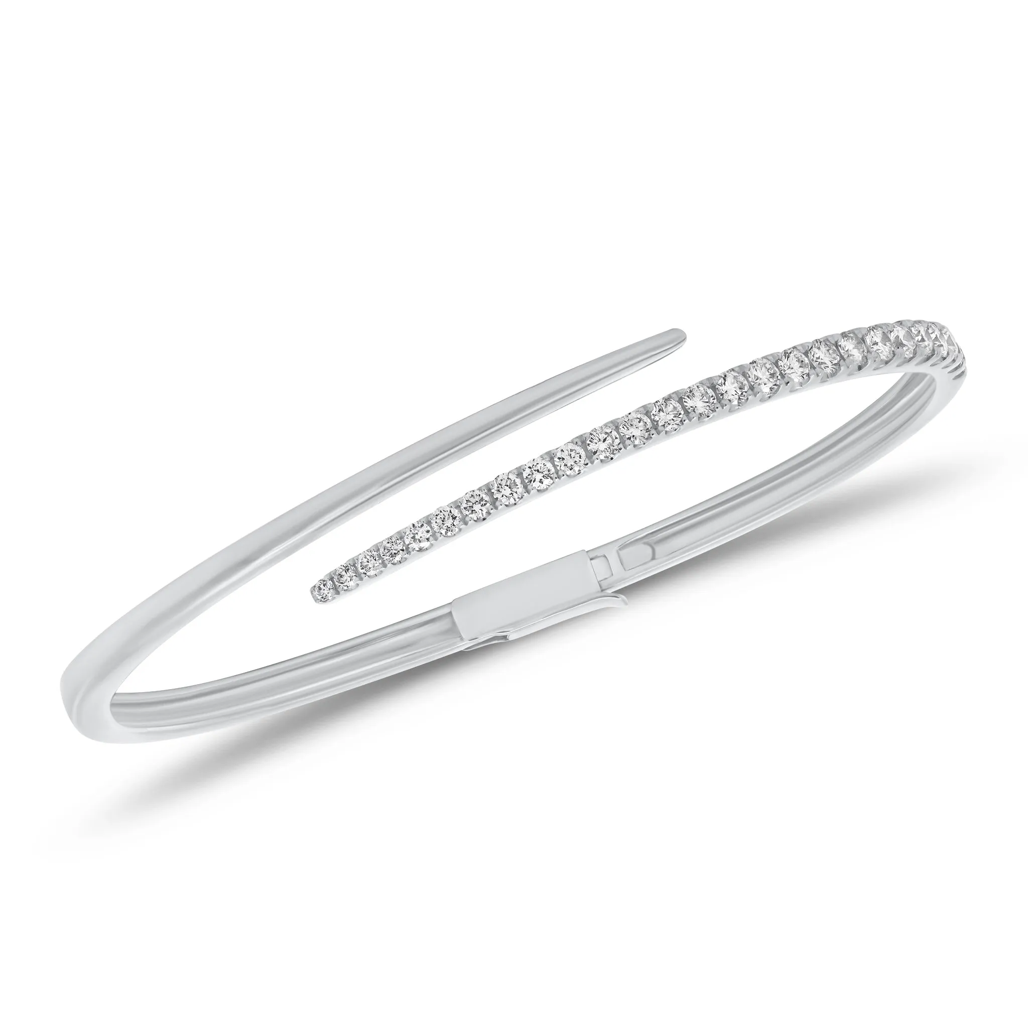 Diamond Open Spiral Bangle Bracelet