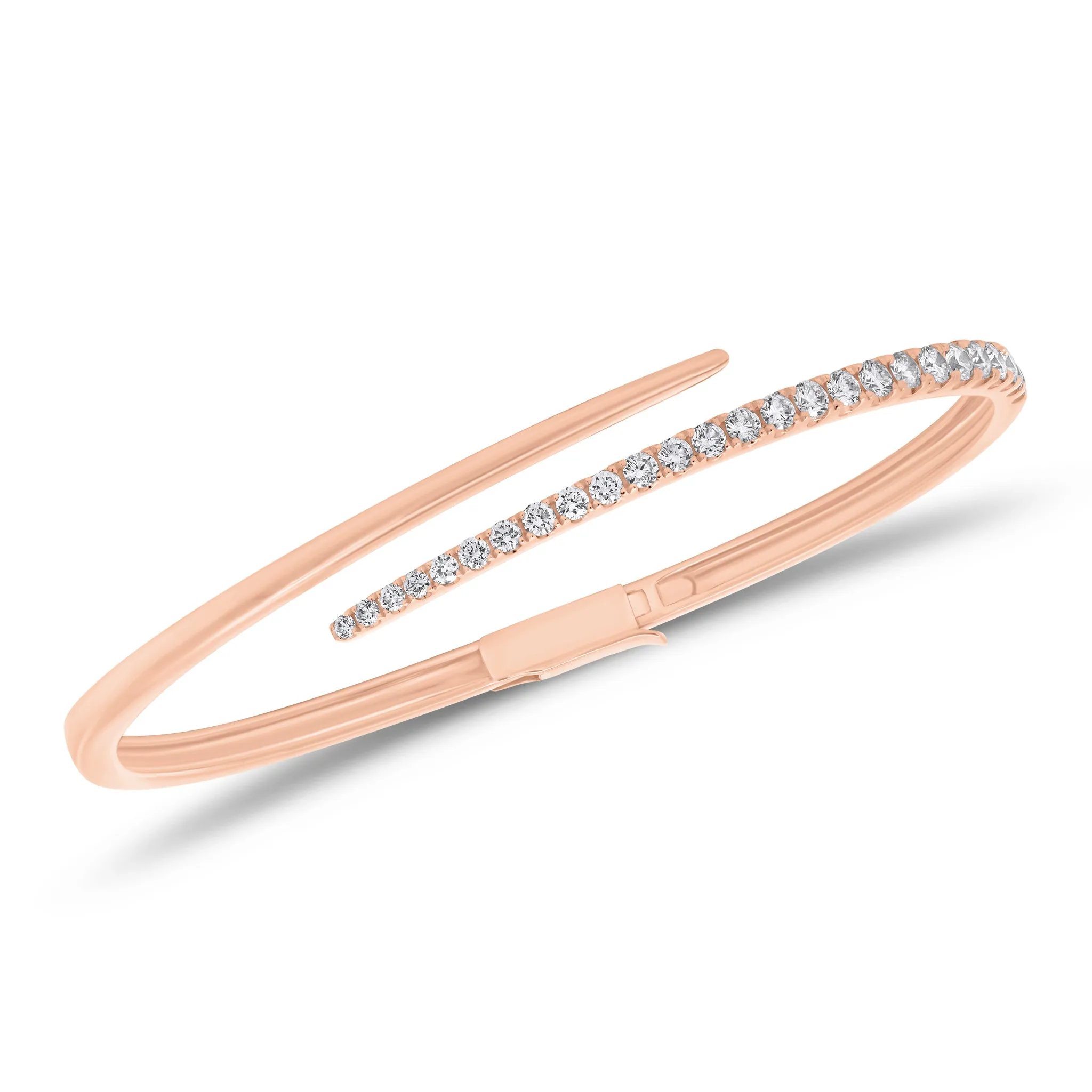 Diamond Open Spiral Bangle Bracelet