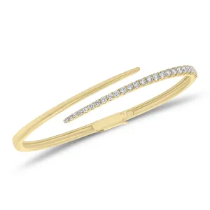 Diamond Open Spiral Bangle Bracelet