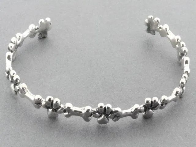 dog & bone cuff - sterling silver