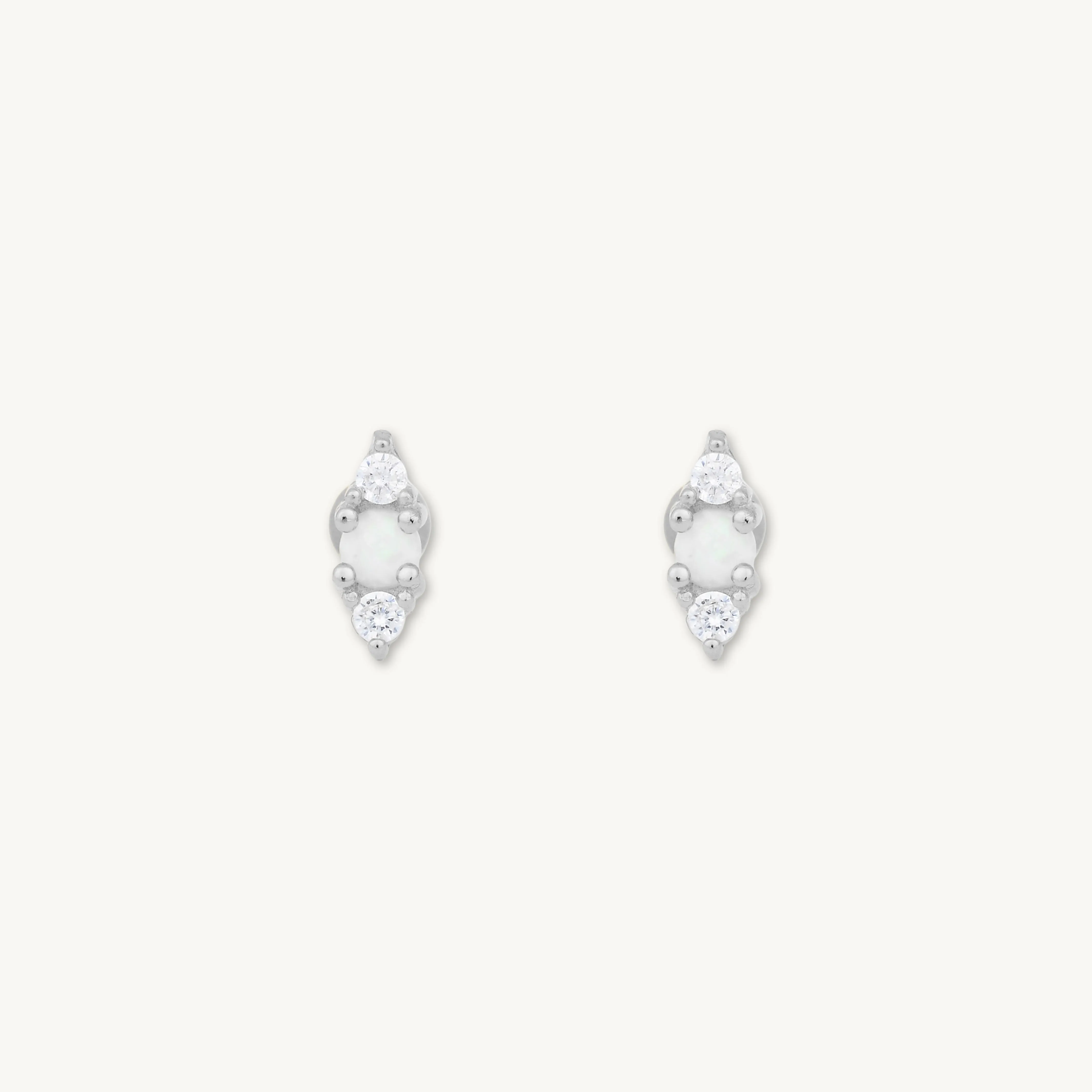 Double Sapphire Opal Flat Back Earrings