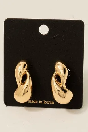 Double Tear Stud Earrings