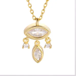 Elegant Dainty Dangling Pendant Necklace with Sparkling Marquise CZ – Perfect Gift for Any Occasion