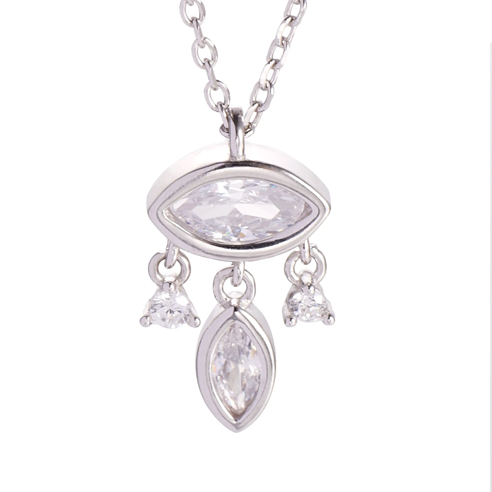 Elegant Dainty Dangling Pendant Necklace with Sparkling Marquise CZ – Perfect Gift for Any Occasion