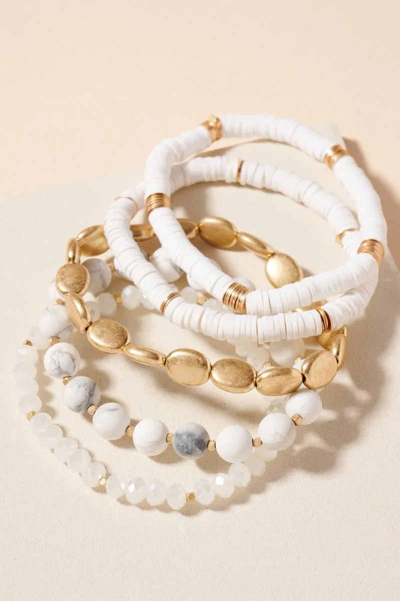 Emberly Mix Bead Bracelet Stack (5 Bracelet Set)