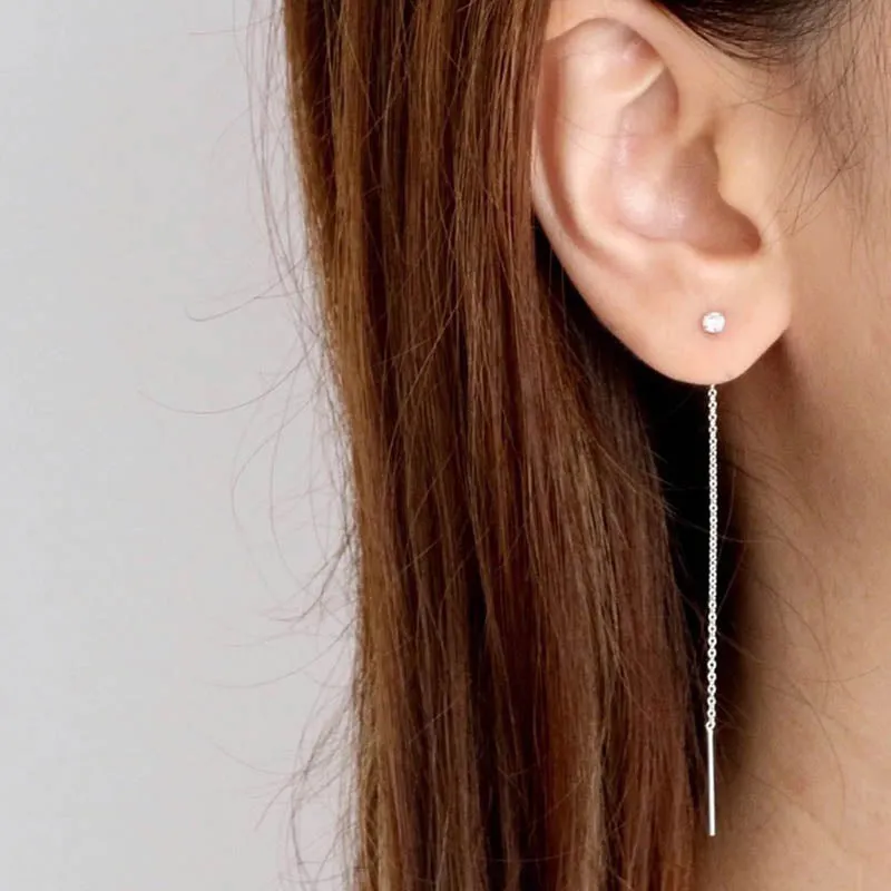 Emma Sterling Silver Earrings plated in Rhodium