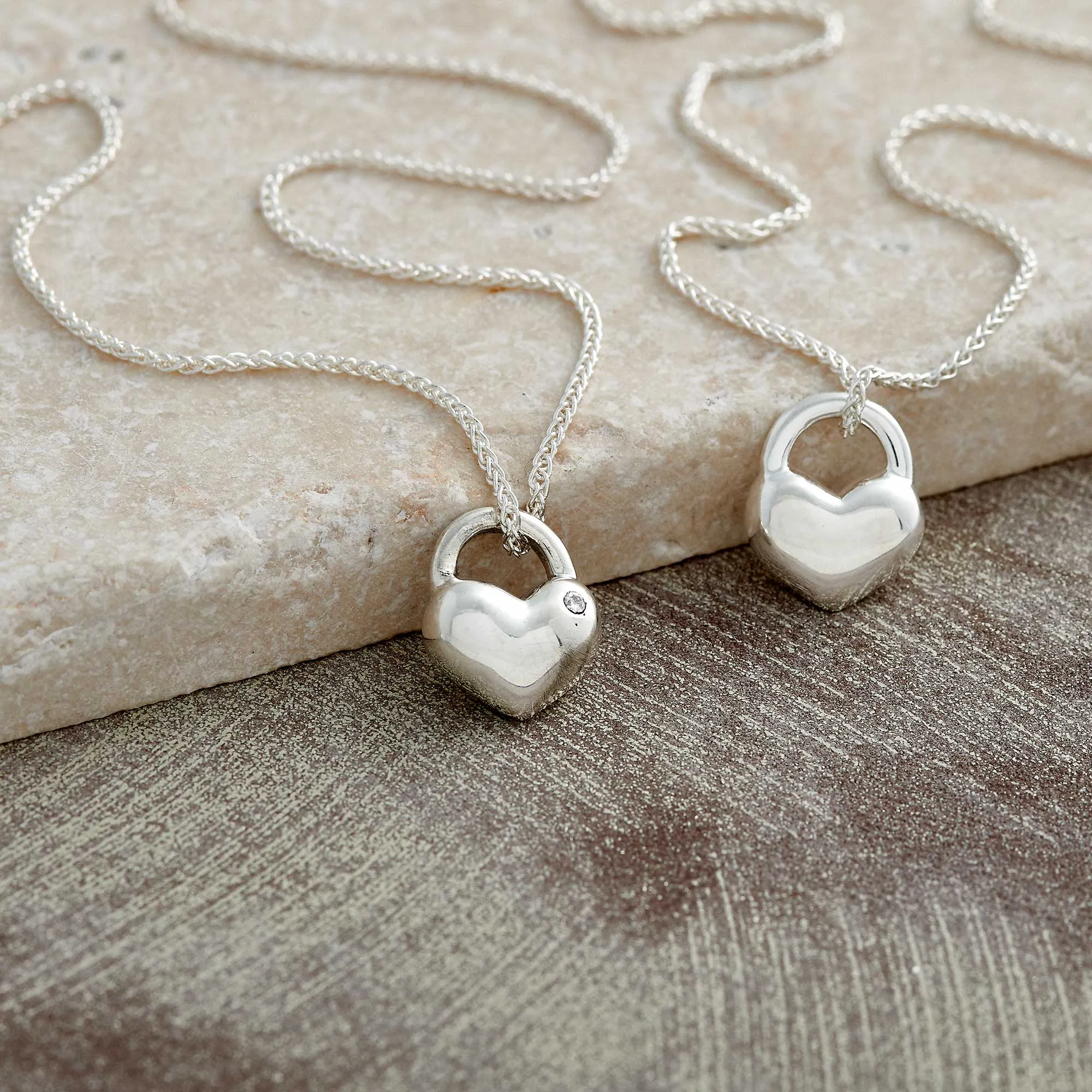 Eternal Heart Diamond Set Silver Necklace