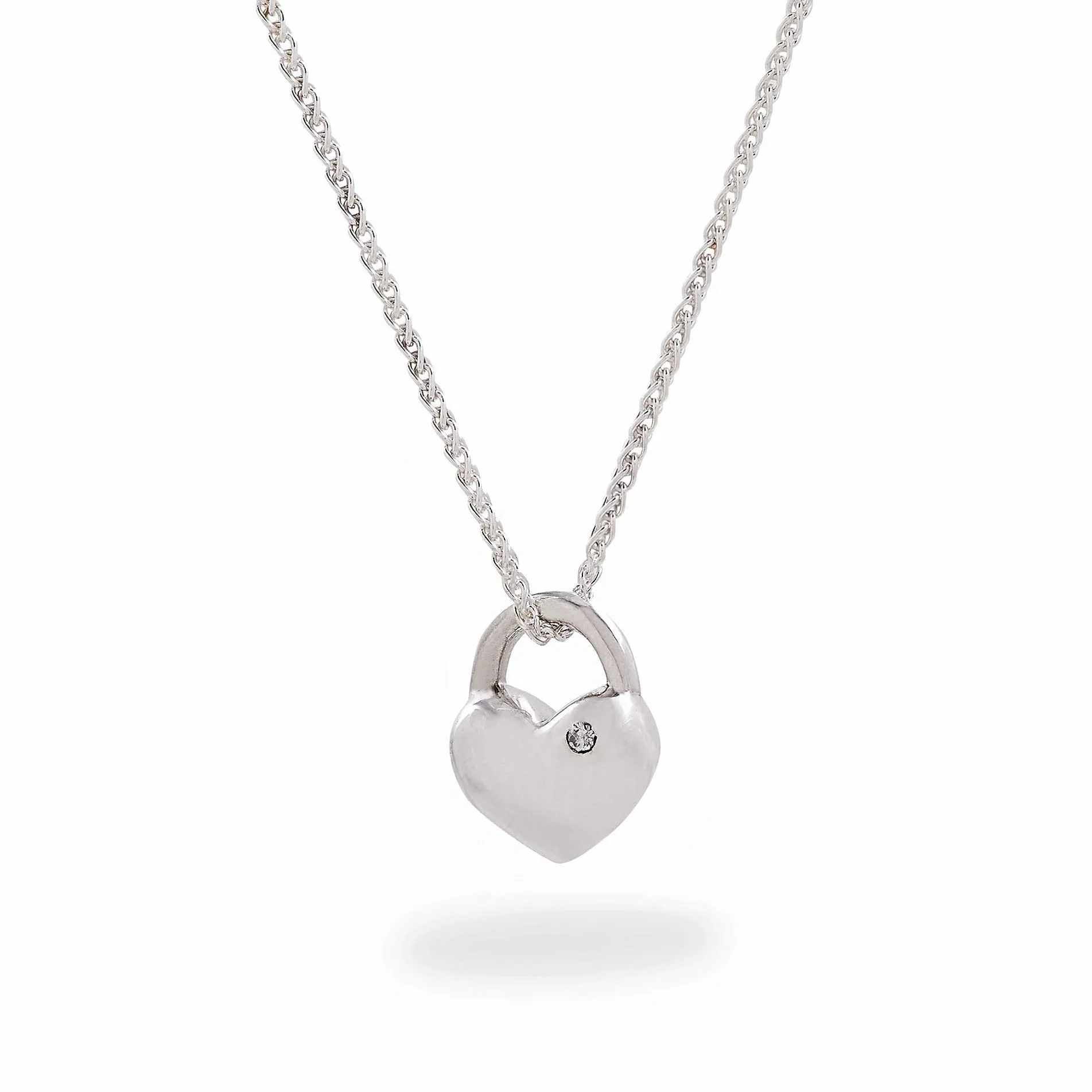 Eternal Heart Diamond Set Silver Necklace