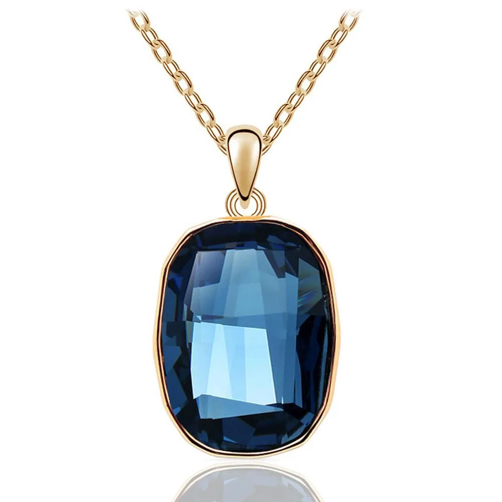 Fashion Big Crystal Square Pendant Necklace For Women