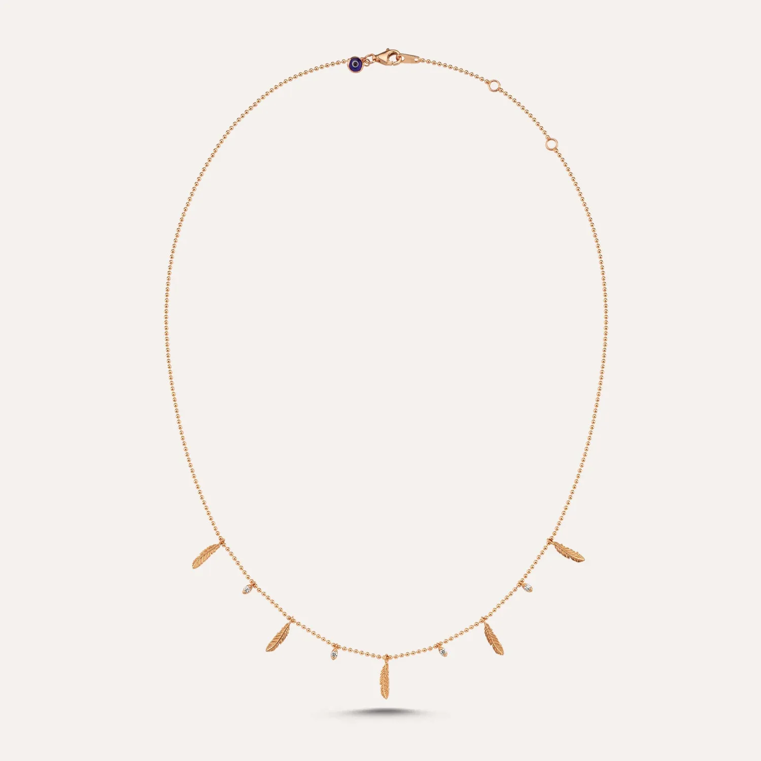 Feather and Dot Layering Necklace