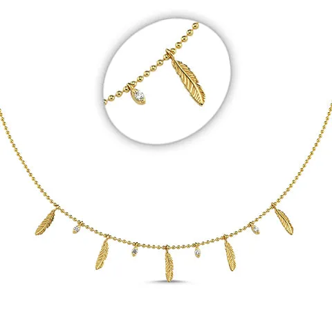 Feather and Dot Layering Necklace