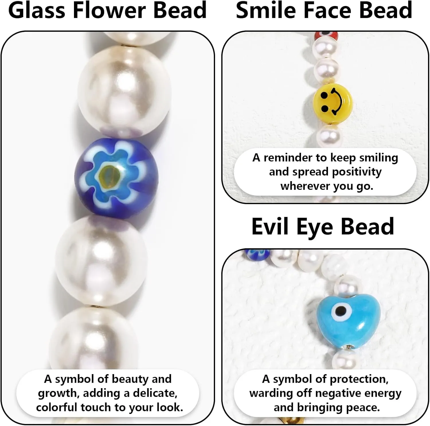 Fresh Water Pearl Necklace Men: Smiley Face Pearl Choker Necklace - Freshwater Pearls Necklaces For Men - White Pearl Necklace With Happy Face - Small Bead And Pearl Strand Necklace Men