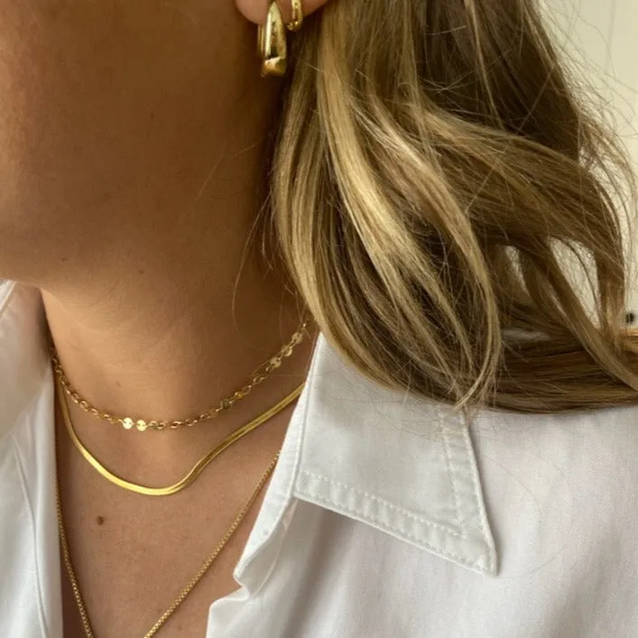 Freya Necklace | Herringbone Chain Necklace