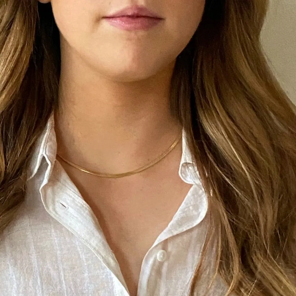 Freya Necklace | Herringbone Chain Necklace