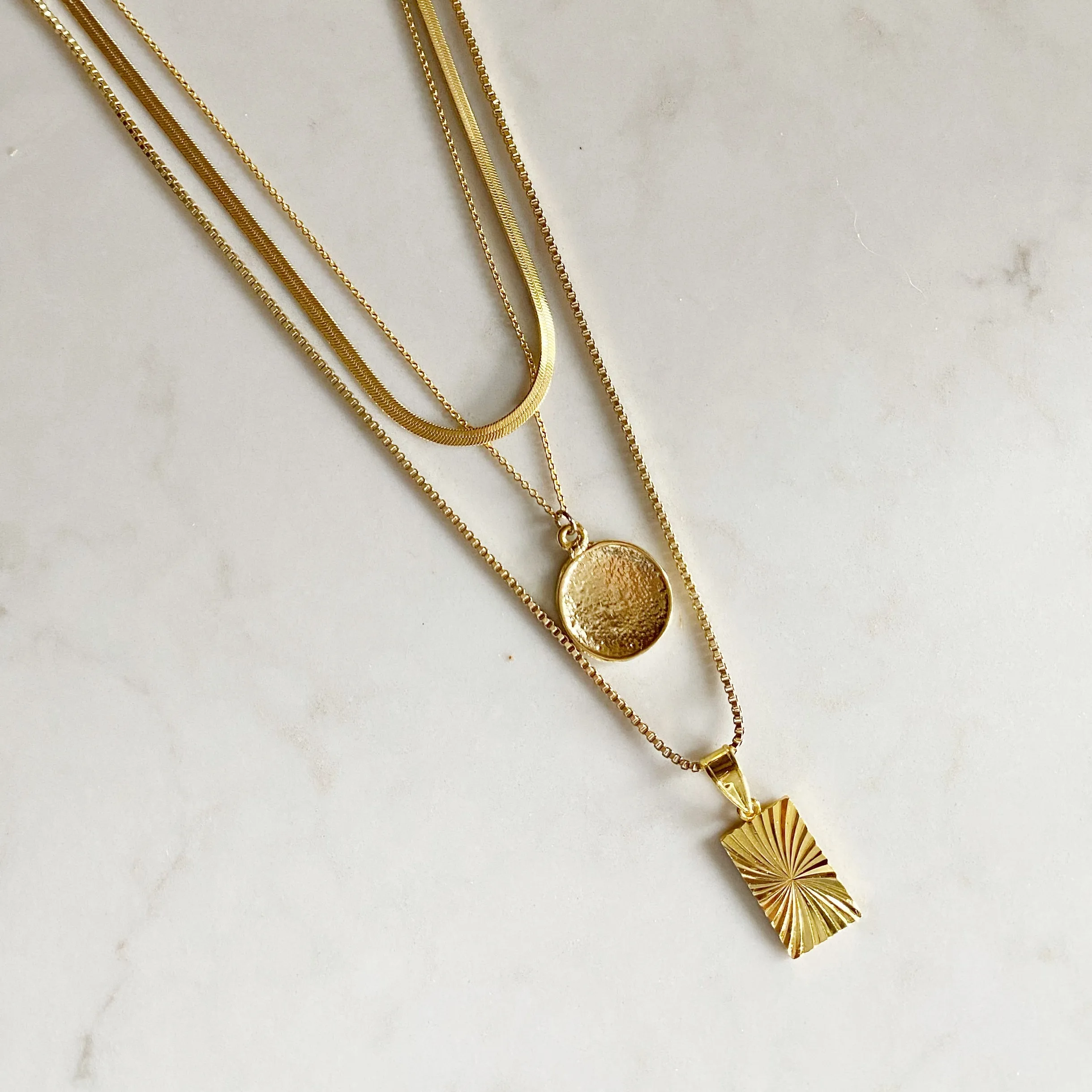Freya Necklace | Herringbone Chain Necklace
