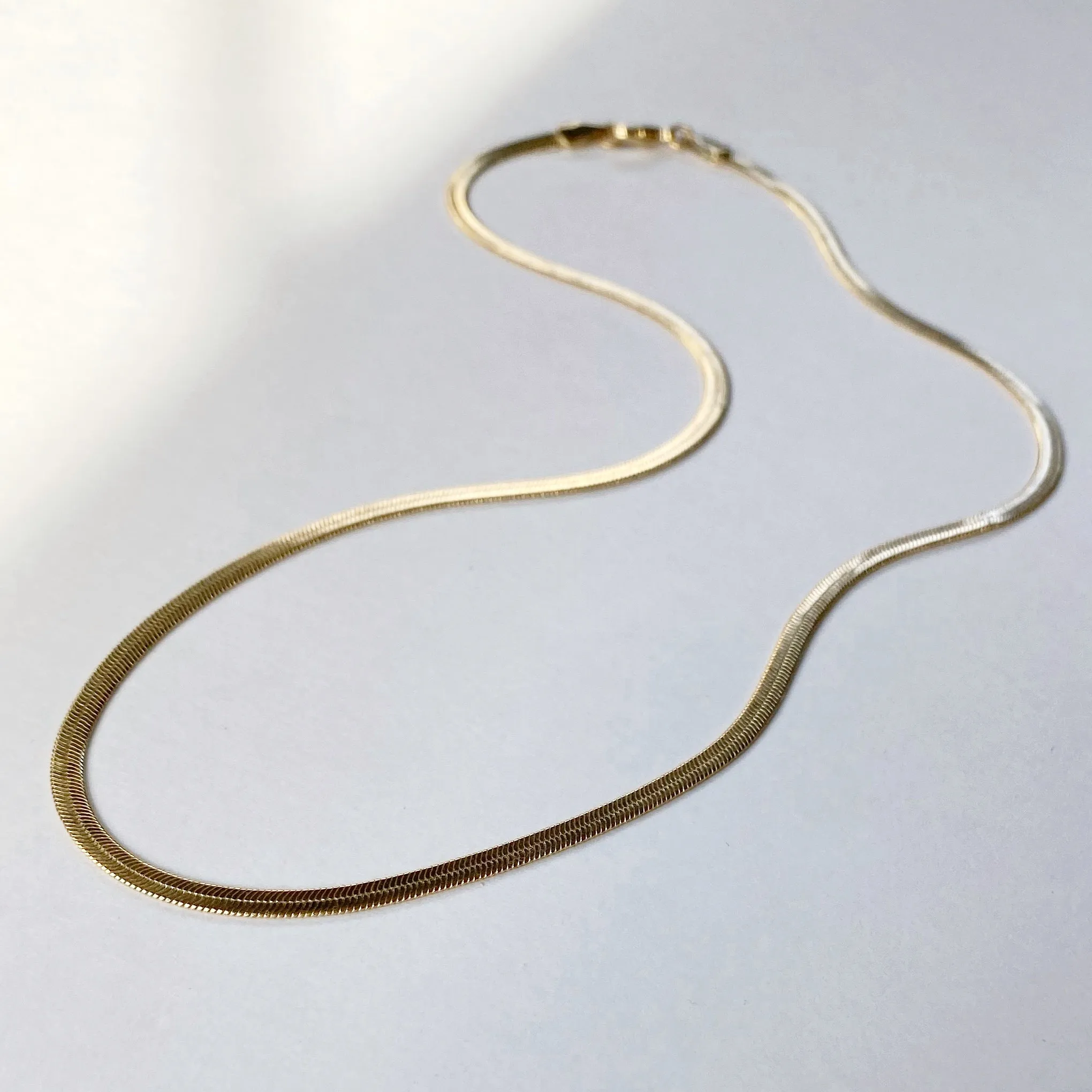 Freya Necklace | Herringbone Chain Necklace
