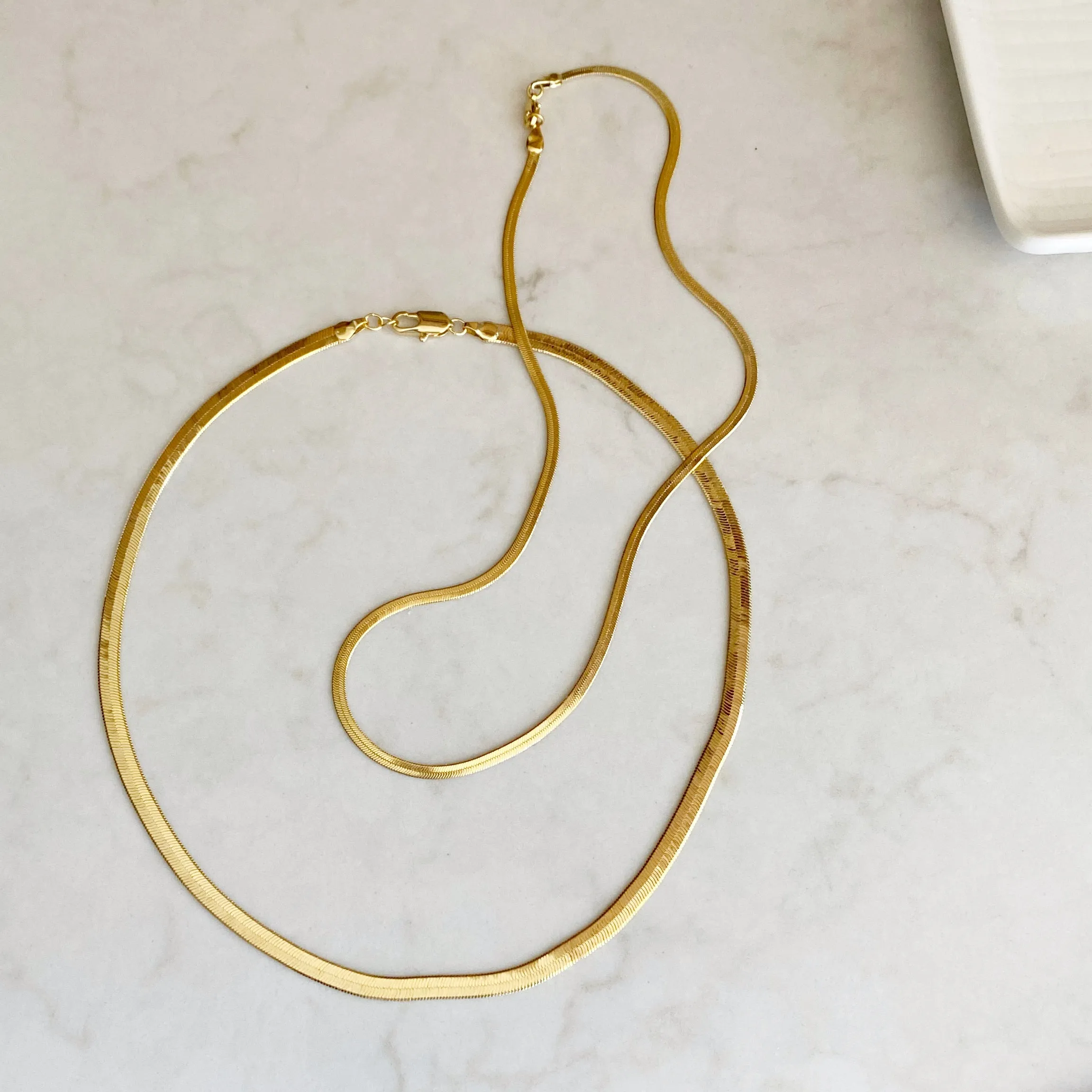 Freya Necklace | Herringbone Chain Necklace