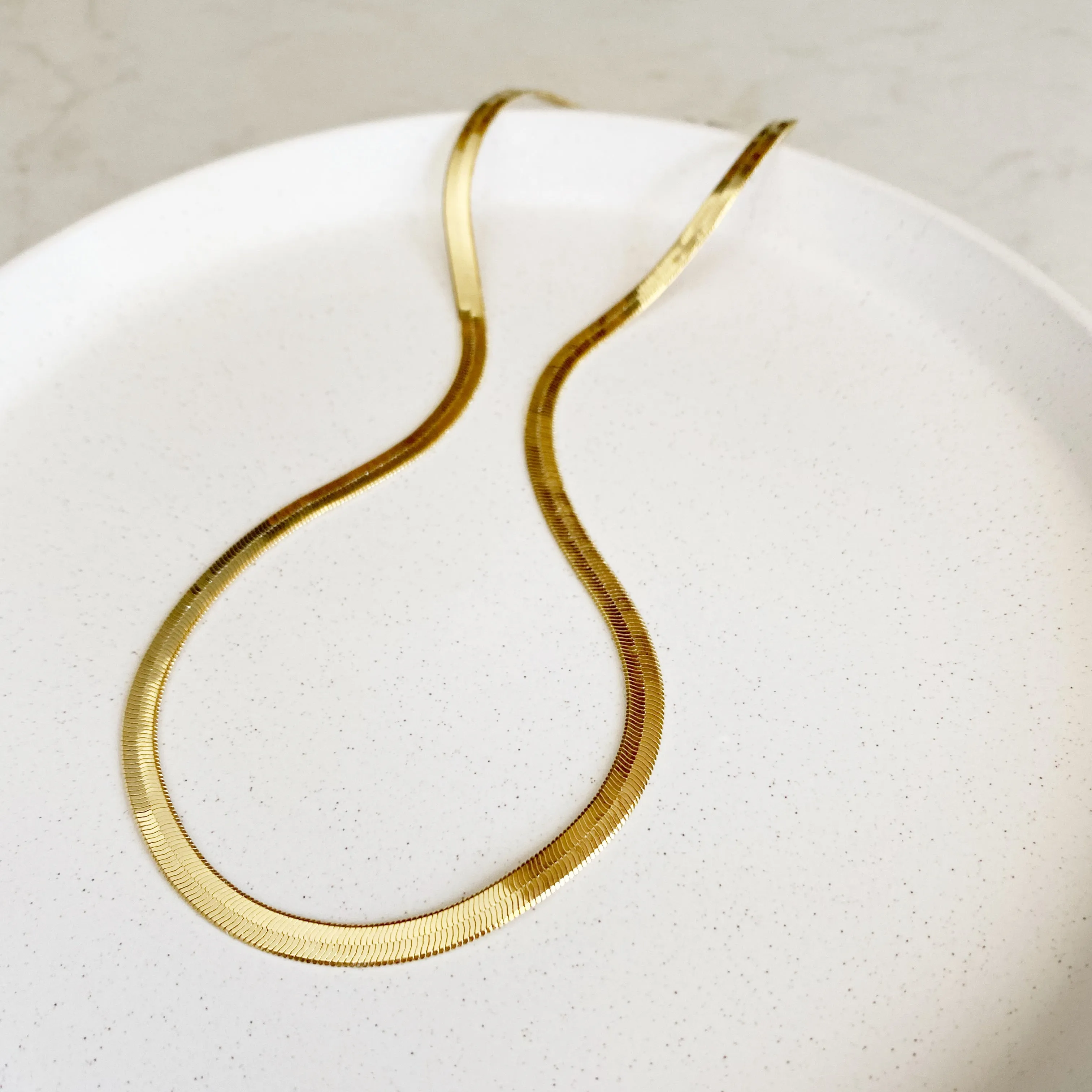 Freya Necklace | Herringbone Chain Necklace