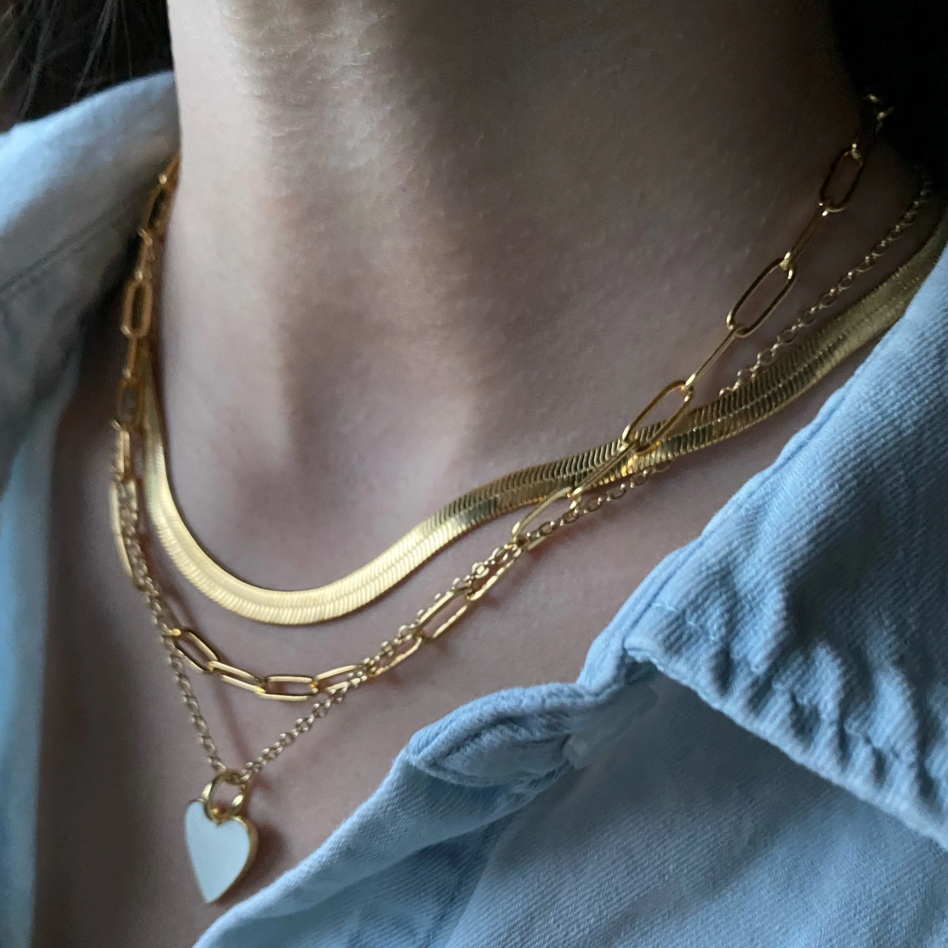 Freya Necklace | Herringbone Chain Necklace