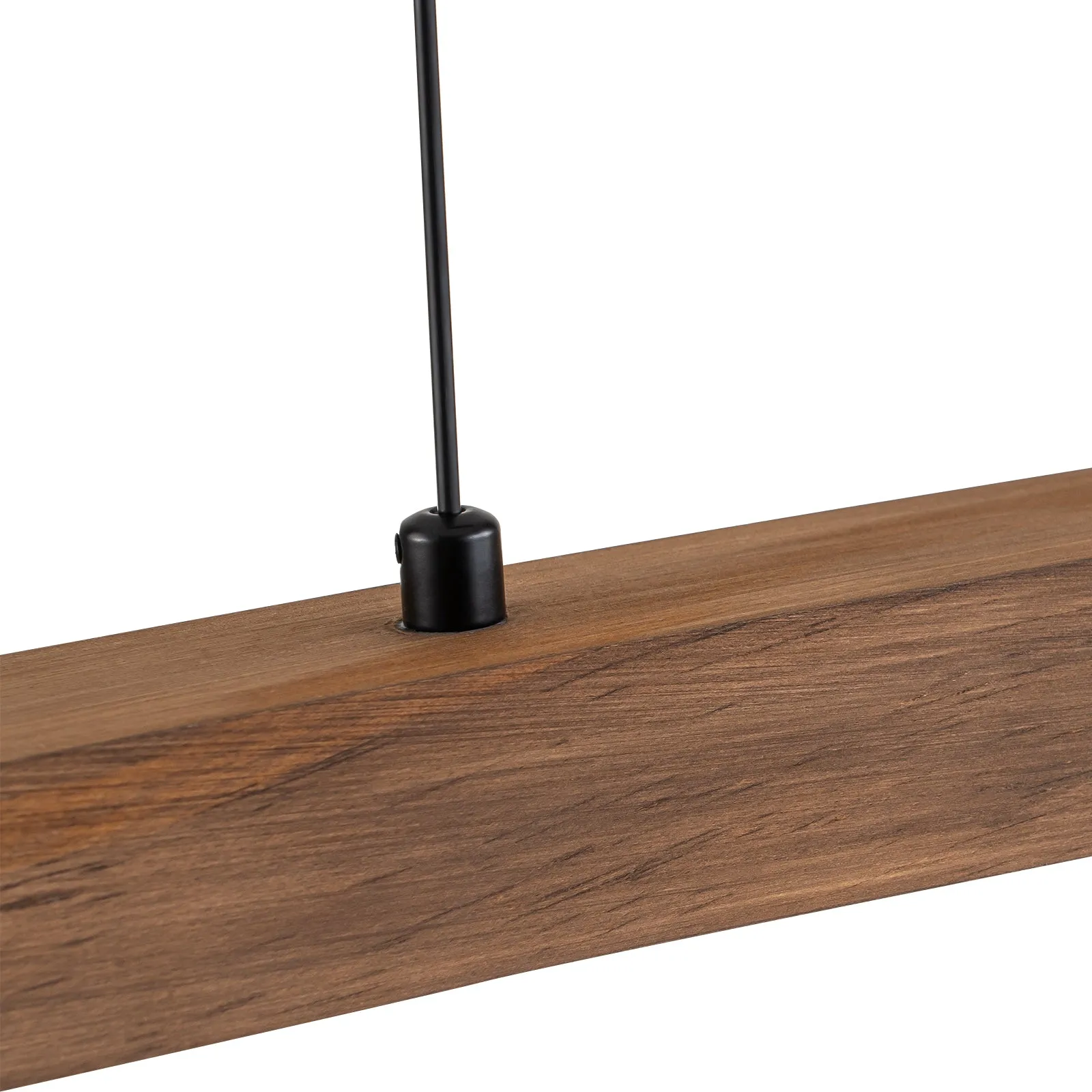 Glowlings 1-Light Minimalist 39“Wide Curved LED Linear Wooden Pendant Light Kitchen Island Light